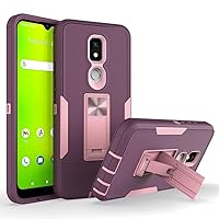 Case For Cricket Icon 3,Cricket Splendor Case,Military Grade TPU+PC Cover [Built-in Kickstand] Dual-Layer Design Heavy Duty Protection Magnetic Shockproof Phone Case For AT&T Motivate 2 (Pink)