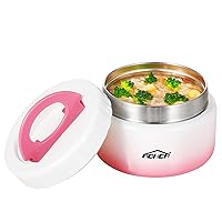 8oz Insulated Thermos Food Jar Keeps Lunch Warm/Cold for Hours, Soup Thermos Leak-Proof Vacuum Seal and Durable Construction(Gradient-Pink)