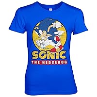 Sonic The Hedgehog Officially Licensed Fast Sonic - Sonic The Hedgehog Women T-Shirt (Blue), Medium