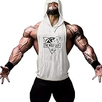 Men's Workout Hooded Tank Tops Gym Muscle Hoodies Sleeveless Shirts with Pocket