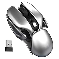 Kabellose Maus, 2,4 GHz mit USB-Nano-Empfänger, 36 Monate Lebensdauer, 1000 DPI Optical Tracking, beidhändig, kompatibel mit PC, Laptop (Silver)