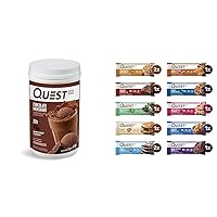 Quest Chocolate Milkshake Protein Powder 22g Protein, Quest Protein Bars Variety Pack High Protein Gluten Free 12 Count