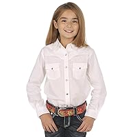 Wrangler Girls Western Long Sleeve Two Flap Pockets Snap Shirt