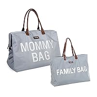 Childhome The Original Mommy Bag and Family Bag, Large Diaper Bag, Mommy Hospital Bag, Large Tote Bag, Mommy Travel Bag, Pregnancy Must Haves, Grey