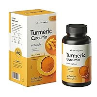5-Star Turmeric Curcumin with BioPerine Black Pepper 1400mg, Max Absorption Turmeric Supplement for Joint Support with 95% Standardized Curcuminoids C3 Complex, Non GMO, 60 Capsules