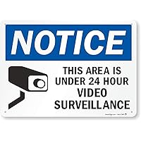 SmartSign - U1-1002-NP_14x10 Notice - This Area Is Under 24 Hour Video Surveillance Sign By | 10