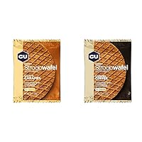 GU Energy Stroopwafel Salty's Caramel and Caramel Coffee Caffeinated Sports Nutrition Wafers, 16 Count