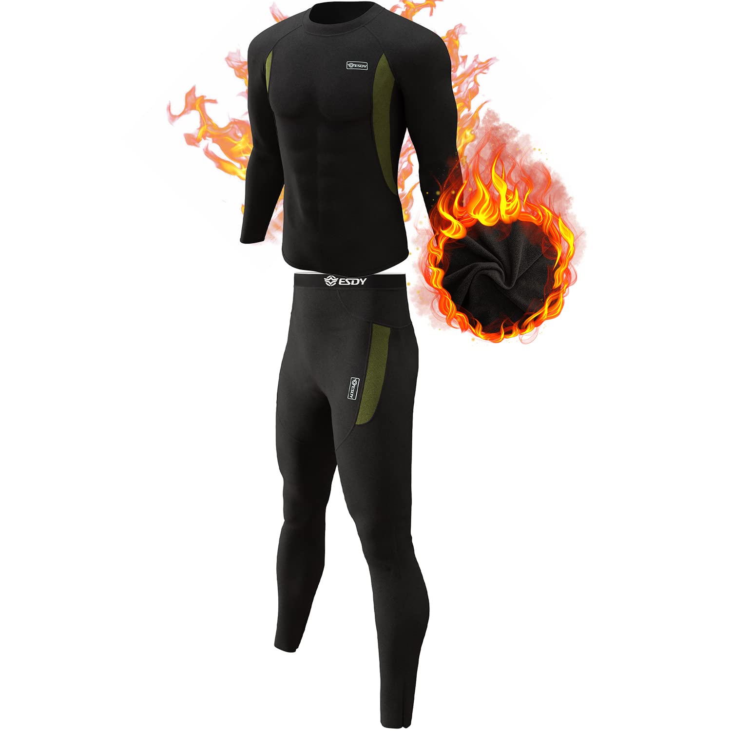 CL Thermal Underwear Long Johns Set Mens Winter Hunting Gear Sport Base Layer Bottom Top XS-4XL