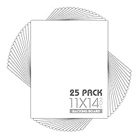 Mat Board Center, Pack of 25, 11x14 White Backing Boards - 4-ply Thickness - for Pictures, Photos, Framing Support - Great for DIY Projects, Art, Prints