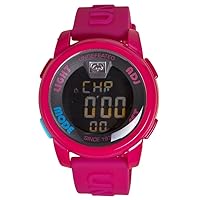 Unisex Digital Watch with Black Dial Digital Display and Grey Silicone Strap E07503G6
