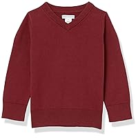 Amazon Essentials Girls and Toddlers' Uniform Cotton V-Neck Sweater