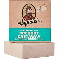 Dr. Squatch All Natural Bar Soap for Men with Light Grit, Coconut Castaway 5 Ounce (Pack of 1) 0.02 pounds
