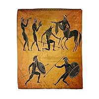 50x60 Inches Flannel Throw Blanket Ancient Greece Scene Greek Mythology Centaur People Gods Home Decorative Warm Cozy Soft Blanket for Couch Sofa Bed