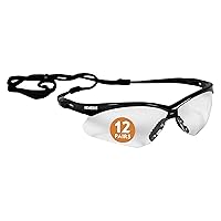 KleenGuard™ V30 Nemesis™ Safety Glasses (25679), with KleenVision™ Anti-Fog Coating, Clear Lenses, Black Frame, Unisex for Men and Women (Qty 12)