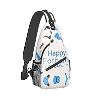 Fathers Day Love Dad Print Trendy Casual Daypack Versatile Crossbody Backpack Shoulder Bag Fashionable Chest Bag