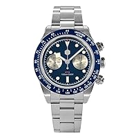 San Martin Men Chronograph Watch Luxury Pliot Panda Manual Wind Mechanical Wristwatch Sapphire 10ATM Luminous ST1901