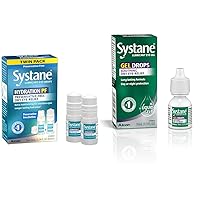 Systane Hydration Multi-Dose Preservative-Free Eye Drops Dry Eye Relief Twin Pack (2x10ml) & Lubricant Eye Gel Drops, 10-mL (Packaging May Vary)