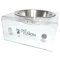 PetFusion Elevated Dog & Cat Bowls, Magnetic Feeders, Short 4' & Tall 9' | Acrylic & Stainless Steel | Mix & Match Sizes | 12 Month Warranty