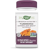 Nature's Way Premium Extract Turmeric Max Potency Standardized to 95% Curcuminoids 750 mg per serving 60 VCaps