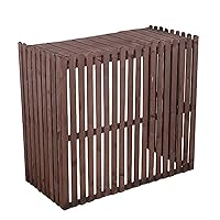 Rustic Wooden Air Conditioner Cover Screen Plant Stand, Air Conditioning Rack Frame Radiator Cover, Solid Wood air Conditioner Flower Stand