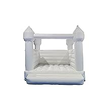 Inflatable White Bounce House Castle with Air Blower, 10ft x 10ft Outdoor Indoor Bouncy Castle for Kids Party ，Birthday