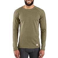 Carhartt Men's Force Midweight Synthetic-Wool Blend Base Layer Crewneck Pocket Top