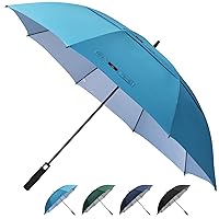 68 Inch Extra Large Golf Umbrella, Double Canopy Automatic Open Sun Rain Stick Umbrellas, Windproof Waterproof Oversized Umbrellas with UV Protection for Men, Women and Family (Sky Blue XL)