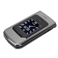 Flip Cell Phone for Seniors, 2G Unlocked Flip Cell Phone for Seniors US Plug 100-240V Dual Card Dual Standby Large Font Screen (Tarnish)