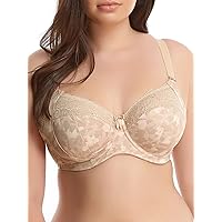 Elomi Women's Morgan Banded Bra: Comfort & Support. Three-Section Cup, Side Frame, Stretch Lace. DD+ Bras