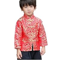 Little Boys Dragon Tang Coat Long Sleeve Chinese Clothing Children Costumes Boy Jackets Outfit Tops