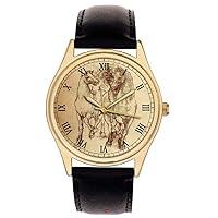 Leonardo DA Vinci Horse Study Collectible Solid Brass Wrist Watch