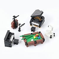 MOOXI-MOC 232Pcs Musical Living Room Building Block Set, Mini House Inside The Scene of The Building Blocks Creative Construction.