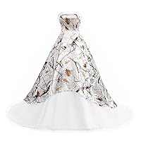 White Camo Bridal Dresses High Low Quinceanera Prom Gown 2024