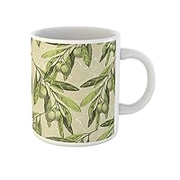 Coffee Mug Green Vegetable Olive Branches Leaf Branch Fruit Tree Oil 11 Oz Ceramic Tea Cup Mugs Best Gift Or Souvenir For Family Friends Coworkers