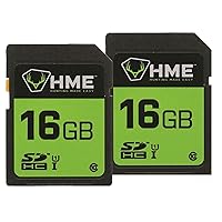 HME SD Cards - Compact Durable Reliable High-Speed Memory Cards Compatible with SDHC Slot Devices, 16GB - 2 Pack