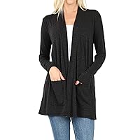 Women's Open Front Cardigan Long Sleeve with Pockets Casual Outwear