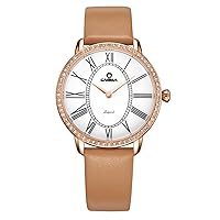Fashion Luxury Brand Dazzle Beauty Women Quartz Wrist Watches Leather Band SP-2615-RL28