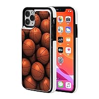 Basketball Orange Printed Wallet Case for iPhone 11 Case with 2 Card Holder, Pu Leather Shockproof Phone Cases Cover for iPhone 11 Case 6.1