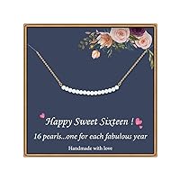 Birthday Gifts for Girls Necklace - Pearl Pendant Necklace for 7th 8th 9th 10th 11th 12th 13th 14th 15th 16th 21st 25th 30th Sweet Teen Girl Gifts Happy Birthday Gifts for Women Birthday Jewelry