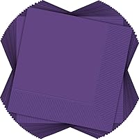 Festive Purple 2-Ply Beverage Napkins - 5