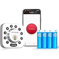 U-Bolt Smart Door Lock, Satin Nickel with AA Ultra Lithium Battery (Pack of 8), 5-in-1 Keyless Entry Door Lock with Bluetooth and Keypad