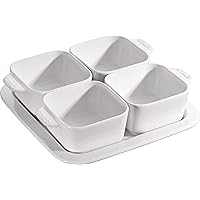Staub 40511-586 Appetizer Set, White, Ceramic, Small Plate Set, 7.4 x 7.4 inches (18.7 x 18.7 cm), Appetizer Set