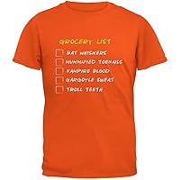 Old Glory Halloween Checklist Orange Youth T-Shirt - Youth Large