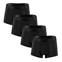 KNITLORD Men's Breathable Underwear Bamboo Boxer Briefs Short Leg Trunks 3 or 4 Pack