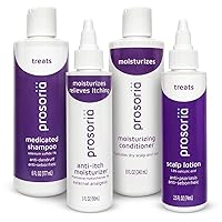 Scalp Treatment Kit (4-Pack) Relieves Scalp Psoriasis Symptoms Fast – Controls Itching, Flaking, Scaling, Irritation and Dryness. Revitalizes and Moisturizes Scalp and Hair. Maximum Strength