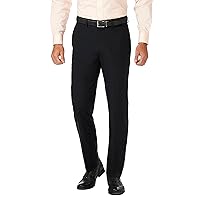 Haggar Men's Slim Fit Flat Front Super Flex Waistband Stretch Dress Pant