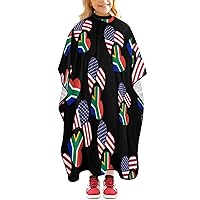 South_Africa US Flag Hair Cutting Cape for Kids Professional Barber Cape Waterproof Haircut Apron Hairdressing Accessories