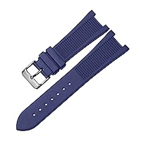for PP Patek Philippe Silicone Watch Belt 5711 5712g Nautilus Watch Strap Special Interface 25mm*13mm Watchband (Color : 25-12mm, Size : 25-13mm)