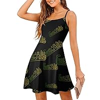 Farm Life Tractpr Summer Spaghetti Strap Mini Dresses for Women Sleeveless Dress Tank Backless Beach A Line Skirt