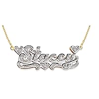 Rylos Necklaces For Women Gold Necklaces for Women & Men 925 Yellow Gold Plated Silver or Sterling Silver Personalized 0.15 Carat Diamond Nameplate Necklace Special Order, Made to Order Necklace